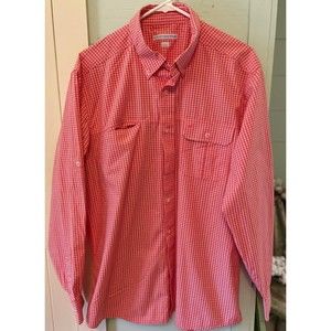 Southern Tide Shirt L/S Orange Check Skipjack size Large Sport Shirt